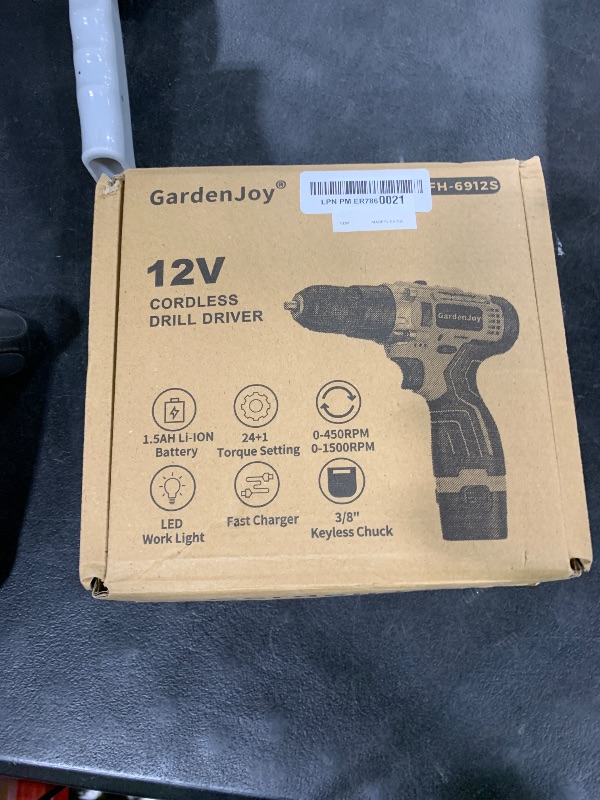 Photo 1 of GardenJoy Cordless Power Drill Set: 12V Electric Drill with Battery and Charger, 65pcs Acessories, 3/8"Keyless Chuck, 2 Variable Speed, 24+1 Position, Compact Drill Driver Kit for Home & DIY Project