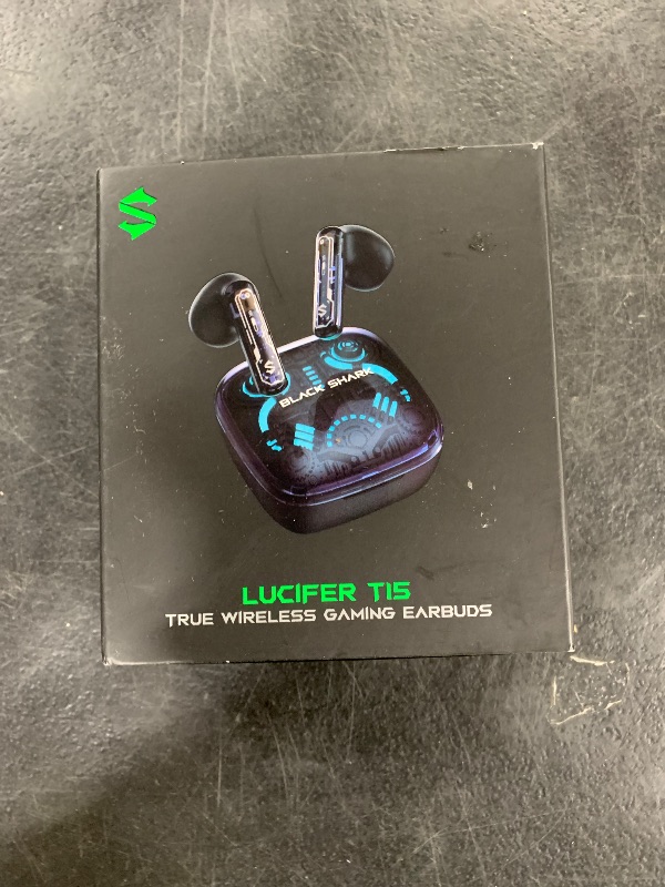 Photo 1 of Black Shark True Wireless Gaming Earbuds, Bluetooth 5.3 with Music Mode, 30 Hours Playback Time, Clear Stereo Calls in-Ear Headphones for Android/Phone/Computer - Lucifer T15