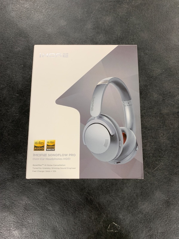Photo 1 of 1MORE SonoFlow-Pro Noise Cancelling Headphones - HQ51 Over Ear Bluetooth Headphones with LDAC for Hi-Res Wireless Audio,100H Playtime, Bluetooth 5.4, QuietMax ANC, Comfortable Fit (Silver)