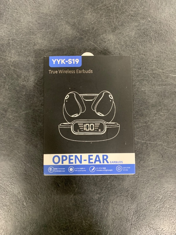 Photo 1 of Open Ear Earbuds Wireless Bluetooth 5.3 Earphones, Flexible Clip On Ear buds with 36H Playtime LED Display Bone Conduction Headphones, IPX7 Waterproof Light Weight Fit for Every Ear, Sport, Workout