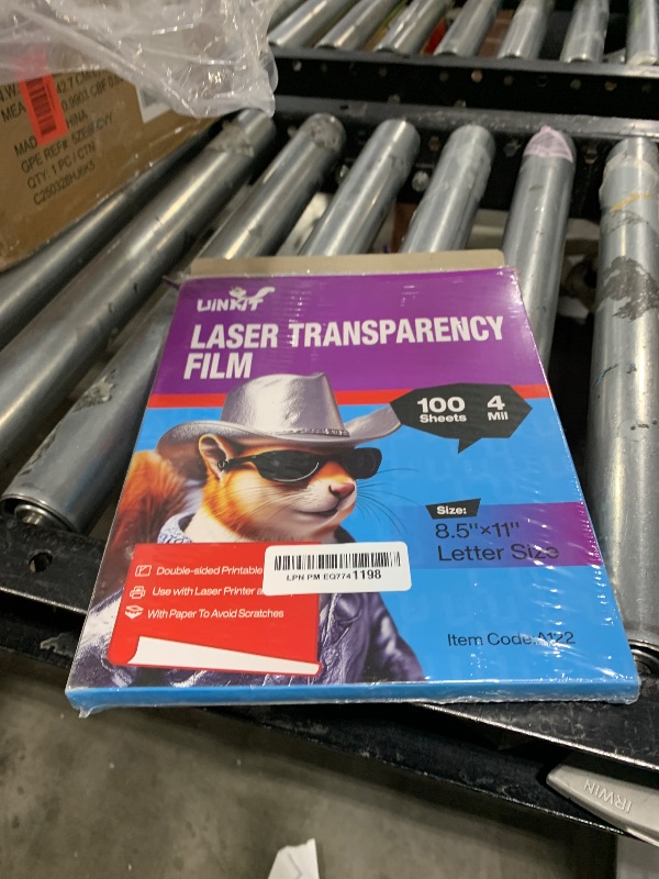 Photo 1 of Uinkit 100 Sheets Laser Transparency Film 8.5x11 Color Transparent Paper OHP Clear Overhead Projector Film 8.5x11" for Laser Jet Printer Copier Copy Copies Photo Transparent Film A4 Letter Size