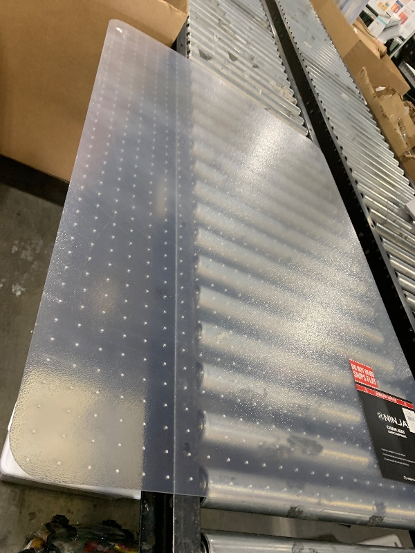 Photo 1 of NINJA Easy Glide Office Chair Mat for Carpet Floors, Strong Slip Resistant Under Desk Floor Protector, Stay in Place Plastic Computer Mats for Rolling Work and Gaming Chairs, 32.5x48 Inch, Clear