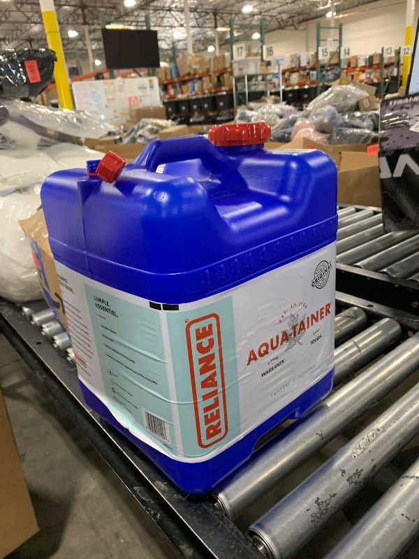 Photo 1 of Reliance Products Aqua-Tainer 7 Gallon Rigid Water Container, Blue , 11.3 Inch x 11.0 Inch x 15.3 Inch