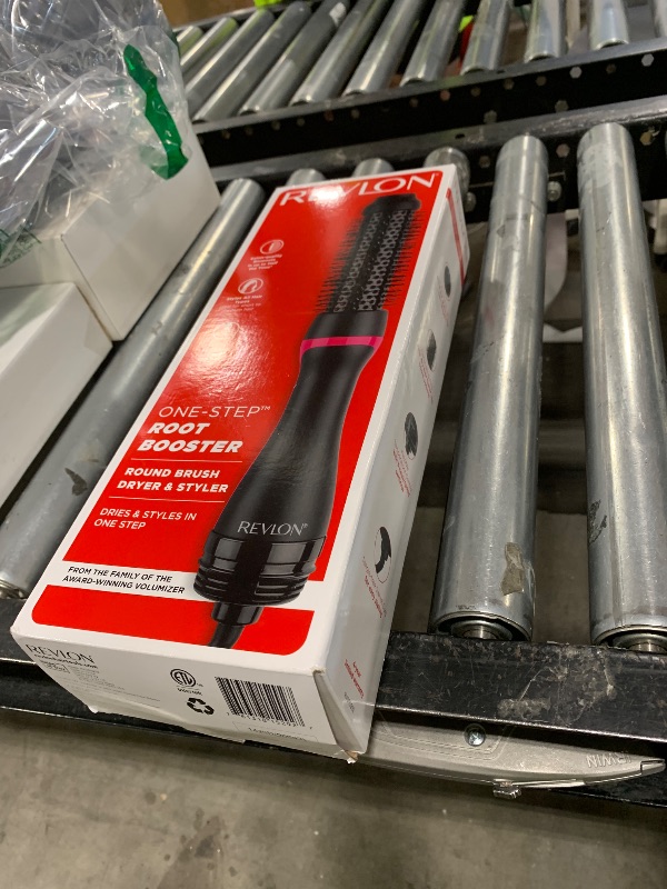 Photo 1 of REVLON One-Step Hair Dryer and Styler - Root Booster Round Brush for Styling, Dryer Brush for Fast and Easy Salon-Quality Blowout, More Shine and Less Frizz (1-1/2 in)