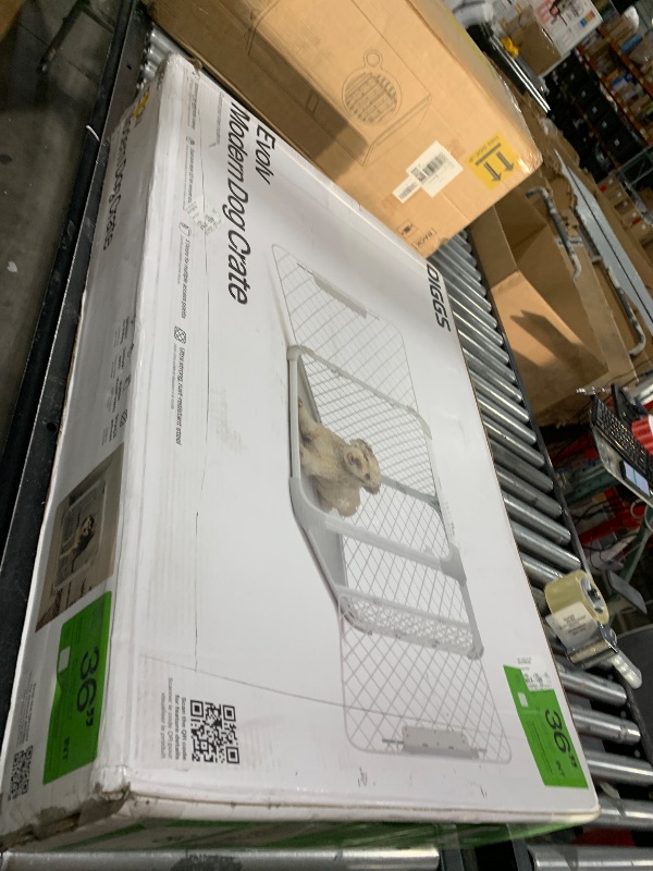 Photo 1 of DIGGS Evolv Dog Crate - Slim, Durable Dog Kennel with Removable Ceiling Panel and Modular Design - Safe, Stylish, and Convenient (Ash, Intermediate)