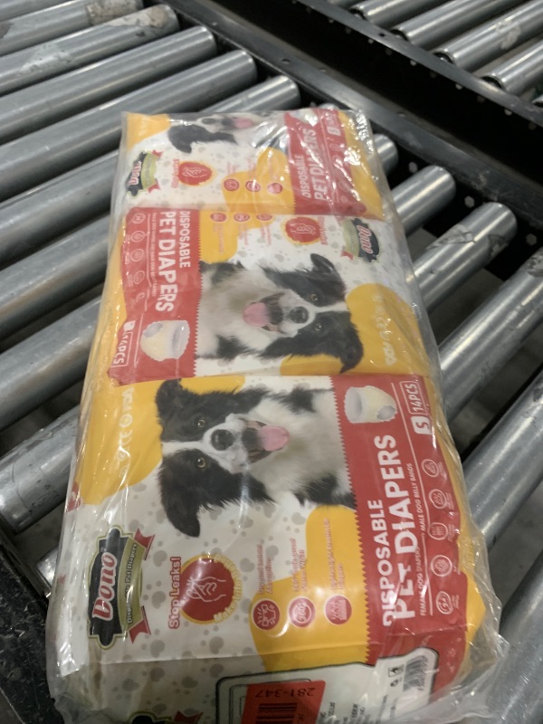 Photo 1 of Dono Dog Diapers Female with Stretchy Waist-42Pcs, Disposable Full Wrap Female Puppy Dog in Heat Period Diapers, 360° Leak-Proof Super Absorbent Doggie Puppy Diaper