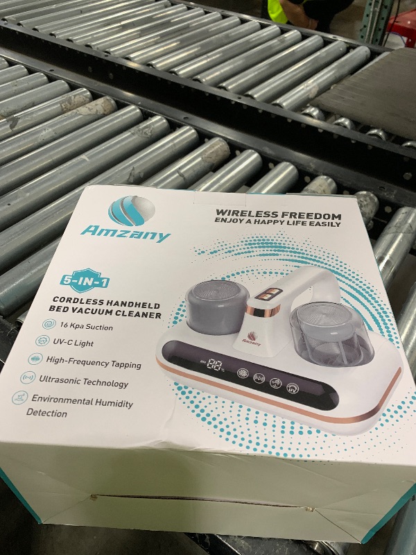 Photo 1 of Amzany Mattress Vacuum Cleaner - 5-in-1 Cordless Bed Vacuum Cleaner, Powered by UV-C Light & Ultrasonic Technology, 16Kpa Strong Suction,Low Noise,Suitable for Dust, Pet Hair, Etc.