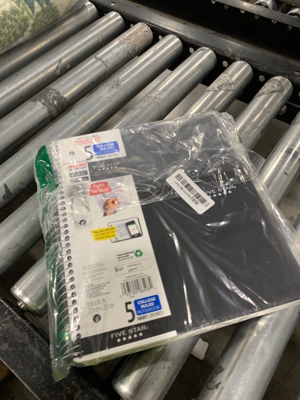 Photo 1 of Five Star Spiral Notebook + Study App, 5 Subject, College Ruled Paper, 8-1/2" x 11", 200 Sheets, Fights Ink Bleed, Water Resistant Cover, Black (72081)