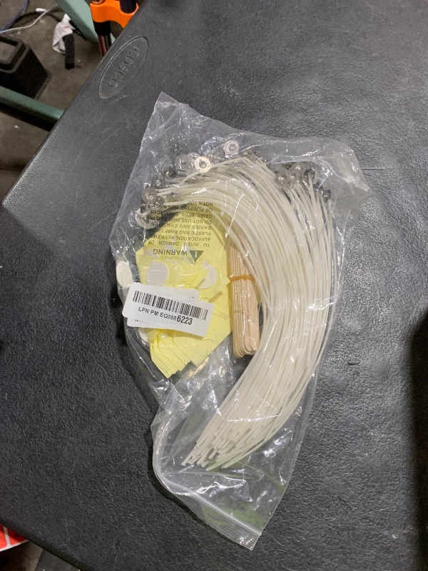 Photo 1 of JEAWIWI 100 Pcs Cotton Candle Wicks (10 Inches) with 100 Pcs Wick Stickers and 10 Pcs Wooden Candle Wick Holders, Candle Wicks for Soy Wax, Beeswax, Coconut Wax