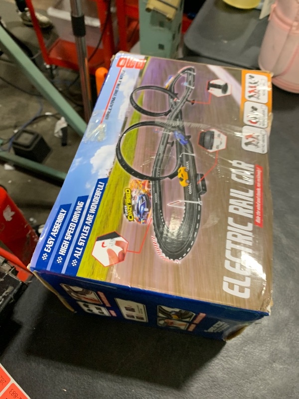 Photo 1 of Hitish Electric Slot Car Race Track Sets with 2 Cars, 1:20 Scale Dual Racing Game, 2 Circular Overpass Track, 2 Electric & 2 Hand Speed Controllers, Gifts Toys for Boys Kids Ages 6 Years and Up