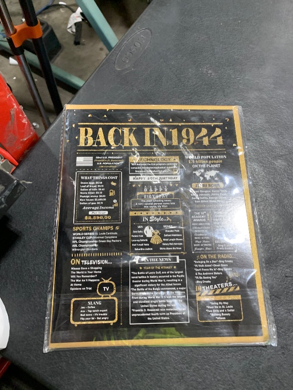 Photo 1 of BGTCARDS 80th Birthday Card, 80th Birthday Decorations for Women Men, 80th Birthday Gifts for Dad Mom, Back in 1945 Birthday Card, Black Gold
