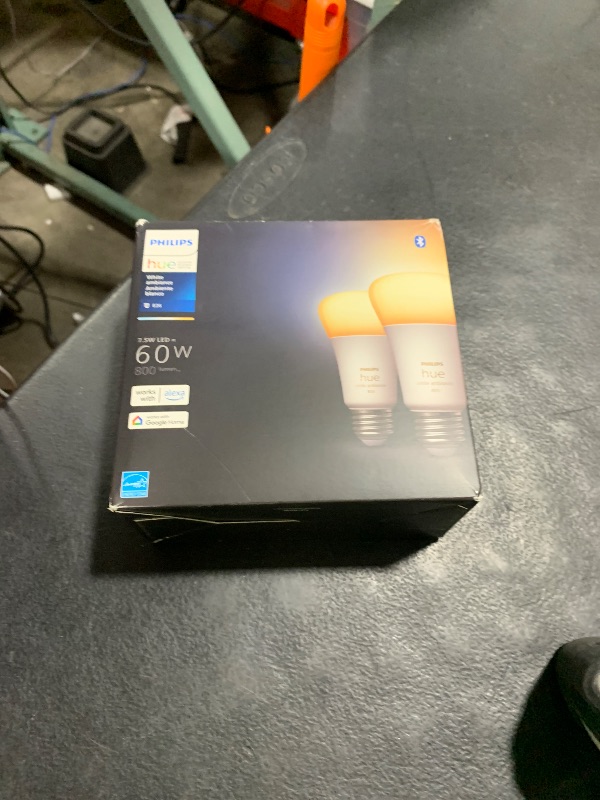 Photo 1 of Philips Hue Smart 60W A19 LED Bulb - White Ambiance Warm-to-Cool White Light - 2 Pack - 800LM - E26 - Indoor - Control with Hue App - Works with Alexa, Google Assistant and Apple Homekit
