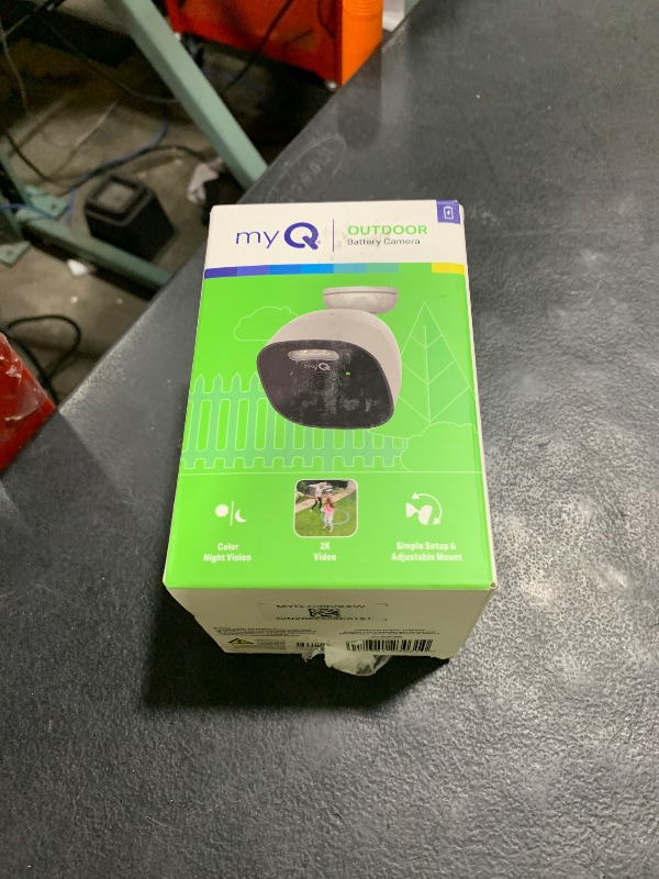 Photo 1 of CHAMBERLAIN myQ Outdoor Battery Camera | 2K Camera, Color Night Vision, Spotlight, Motion Alerts, Live View with Two-Way Talk, Wireless, Weather-Resistant, Outdoor, White