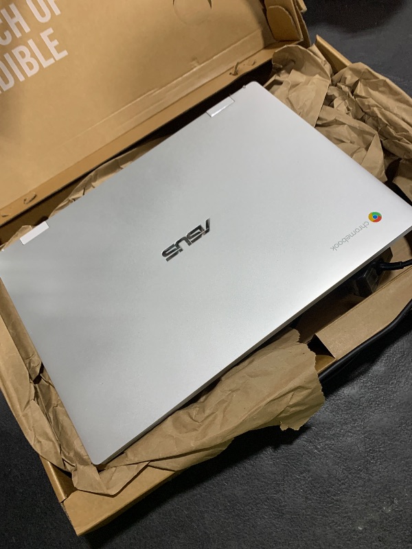 Photo 1 of ASUS Chromebook CX1, 14" FHD, Intel® Celeron N4500 Processor, 64GB Storage, 4GB RAM, ChromeOS, Transparent Silver, CX1400CKA-AS44F