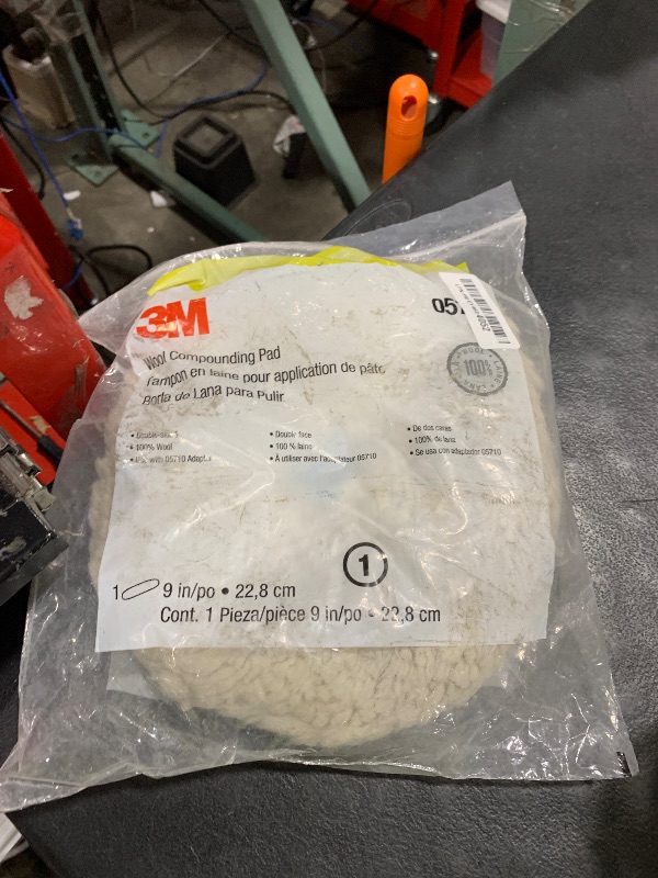 Photo 1 of 3M Wool Compounding Pad, 9 in, 05703, White, Doublesided, For Auto Body Compounding and Buffing Appplicatios, 1 Pad