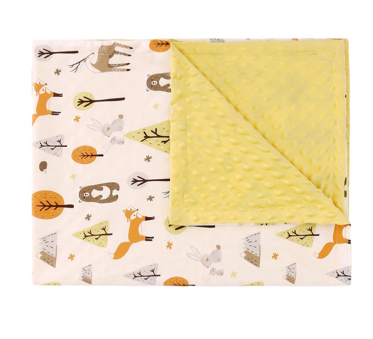 Photo 1 of Baby Blankets for Unisex Boys Girls, Silky Micro Soft Plush Minky Blankets with Print Animal Pattern and Soothing Dots Double Layer Newborn Bed Throws 30x40 Inches (Fox)