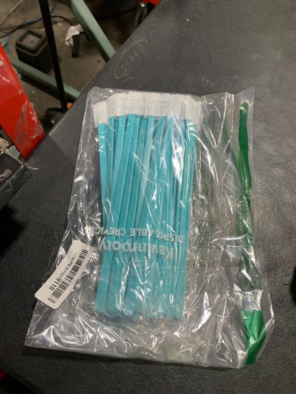 Photo 1 of Kevinrooty 50PCS Disposable Crevice Cleaning Brush Kit, Disposable Toilet Brush, Window Sill, Keyboard, Car AC Cleaner (Blue)