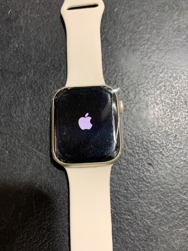 Photo 1 of Apple Watch Series 8 (GPS, 45MM) - Starlight Aluminum Case with Starlight Sport Band (Renewed Premium)