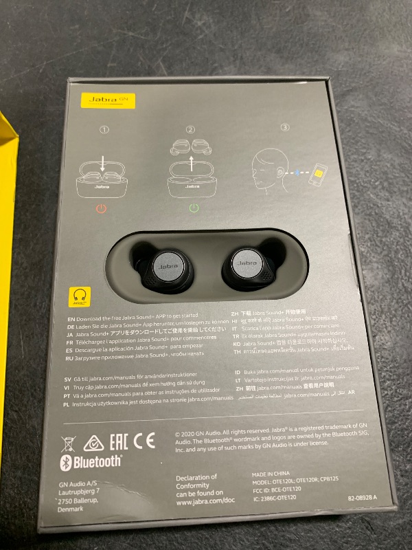 Photo 1 of Jabra Elite Active 75t True Wireless Earbuds with Wireless Charging Enabled Case, Gray