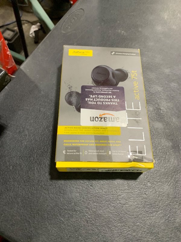 Photo 1 of Jabra Elite Active 75t True Wireless Earbuds with Wireless Charging Enabled Case, Gray