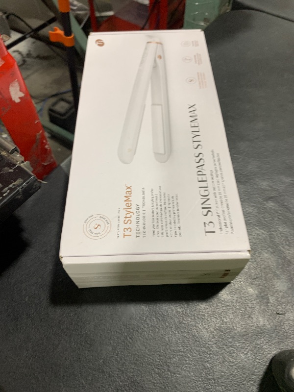 Photo 1 of T3 SinglePass StyleMax Professional 1" Ceramic Flat Iron with Custom Heat Automation, 9 Heat Settings, Longer Ceramic Plates, For Straightening, Waving, Curling & Styling