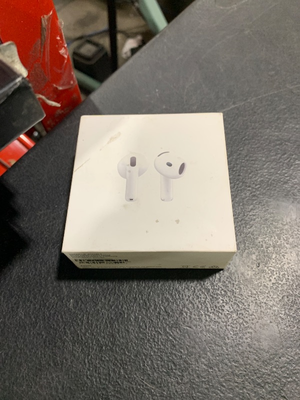 Photo 1 of Apple AirPods 4 Wireless Earbuds, Bluetooth Headphones, Personalized Spatial Audio, Sweat and Water Resistant, USB-C Charging Case, H2 Chip, Up to 30 Hours of Battery Life, Effortless Setup for iPhone