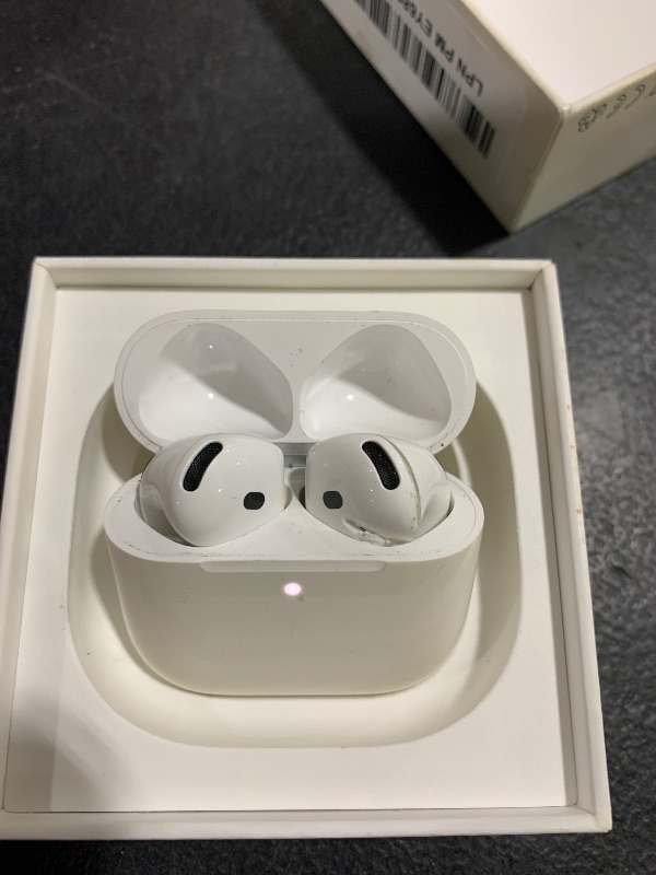 Photo 1 of Apple AirPods 4 Wireless Earbuds, Bluetooth Headphones, Personalized Spatial Audio, Sweat and Water Resistant, USB-C Charging Case, H2 Chip, Up to 30 Hours of Battery Life, Effortless Setup for iPhone