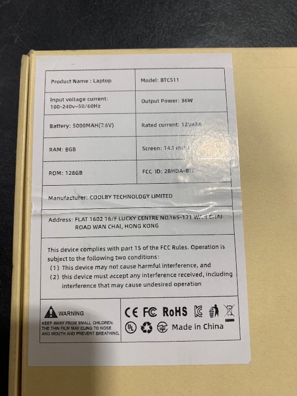 Photo 1 of Coolby Laptop Computer, 14.1 inch Windows 11 Laptop with HD Display, 8GB RAM/128GB SSD, Intel N5095 Quad Core Notebook PC, Support 2.4G/5G WiFi, BT