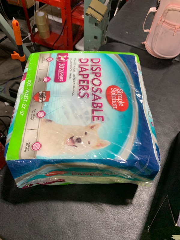 Photo 1 of Simple Solution Dog Diapers Female, Dog Diapers, Potty Training, Super Absorbent, Breathable, Wetness Indicator for Urination, 22-37 Inch Waist, (XXL, 30ct)
