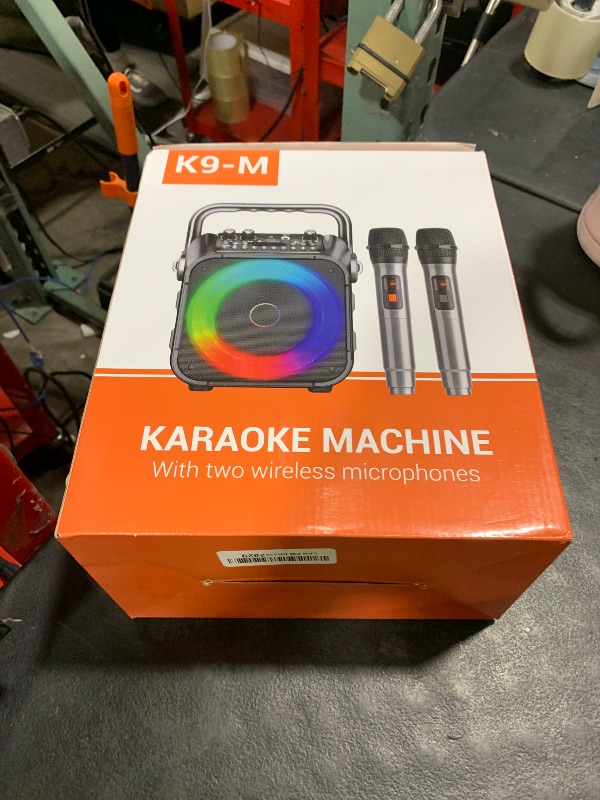 Photo 1 of Karaoke Machine, Portable Bluetooth Speaker with 2 Wireless Microphones for Adults & Kids with Lights, Karaoke Microphone with PA System Supports USB/TF/REC/FM/AUX for Home Party Home System Packages