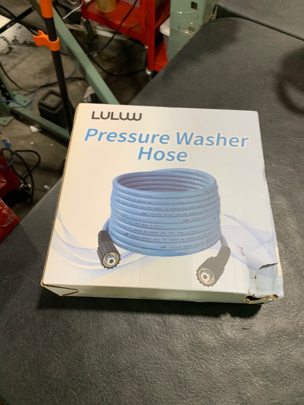 Photo 1 of LULUW 25FT 1/4-inch High Pressure Washer Hose,3600PSI M22 14mm Replacement Power Washer Hose for Most Brands, Blue