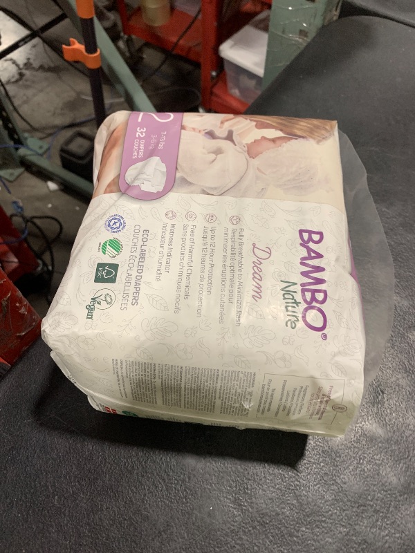 Photo 1 of Bambo Nature Hypoallergenic Baby Diapers, Eco-Labelled Sustainable Diapers, Enhanced Leakage Protection, Totally Chlorine-free, Skin Friendly, and Super Absorbent - Size 2 (32 Count)