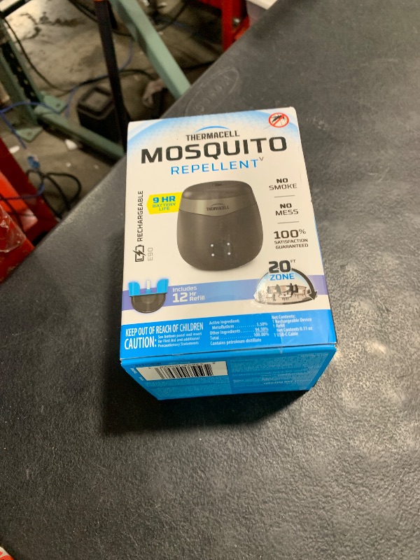Photo 1 of Thermacell Mosquito Repeller E-Series Rechargeable with 20' Mosquito Protection Zone; Up to 9-Hr Battery Life; Includes 12-Hr Refill; Flame or Scent; DEET-Free Bug Spray Alternative