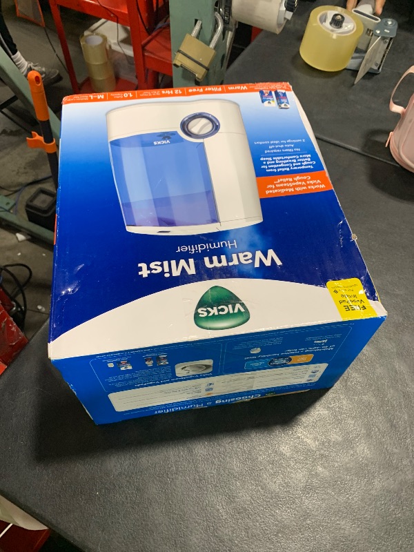 Photo 1 of Vicks Warm Mist Humidifier - Air Humidifier for Bedroom, Home & Large Room, Baby, Kids and Adults Soothing Steam Vaporizer for Cough, Congestion, Allergies & Dry Air, VapoSteam Compatible