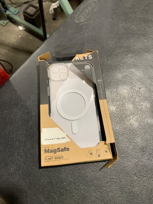 Photo 1 of PopSockets iPhone 14 Plus Case with Phone Grip and Slide Compatible with MagSafe, Phone Case for iPhone 14 Plus, Wireless Charging Compatible - Clear