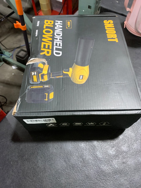 Photo 1 of Leaf Blower Cordless with Battery and Charger,800,000 RPM,Extended Nozzle,Lightweight Handheld Design,Blower for Patio Cleaning,car Blowing Water,Blowing Leaves and Dust?Amber Yellow?
