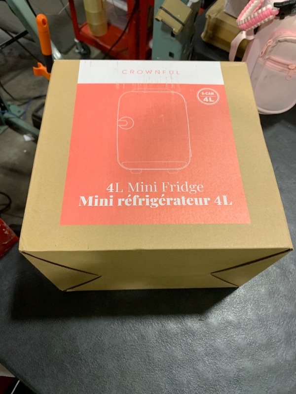 Photo 1 of CROWNFUL Mini Fridge, 4 Liter/6 Can Portable Cooler and Warmer Personal Refrigerator for Skin Care, Cosmetics, Beverage, Food,Great for Bedroom, Office, Car, Dorm, ETL Listed (White)