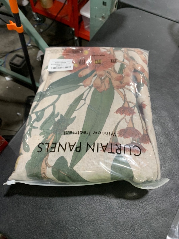 Photo 1 of ALIGOGO Boho Floral Curtains 2 Panels - Mid Century Modern Windflower Curtaisn for Bedroom, Farmhouse Bohomain Plant Grommet Light Filtering Privacy Linen Floral Drapes, 50 x 72 Inch, Coral &Green