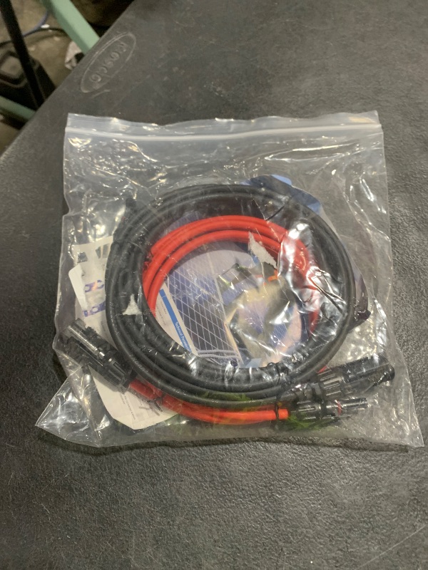 Photo 1 of JXMXRPV Solar Extension Cable 10Ft 10AWG, Solar Wire with Tool-Free Solar Connectors, Waterproof Solar Panel Extension Cable 6mm², PV Cable 10Gauge for Home Boat RV Solar Panels(10ft)