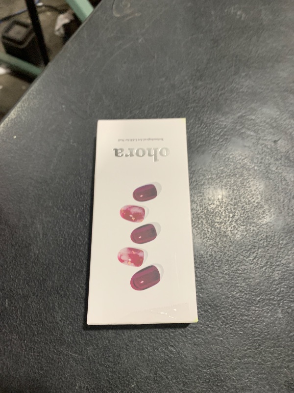 Photo 1 of ohora Semi Cured Gel Nail Strips (N Mulberry) - Red, Ombre, Works with Any UV/LED Lamps, Salon-Quality, Long Lasting, Easy to Apply & Remove - Includes 2 Prep Pads, Nail File & Wooden Stick