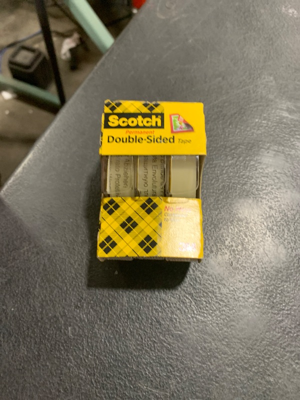 Photo 1 of Scotch® Double-Sided Tape, 1/2 in x 250 in (12.7 mm x 6.35 m), 3 Pack