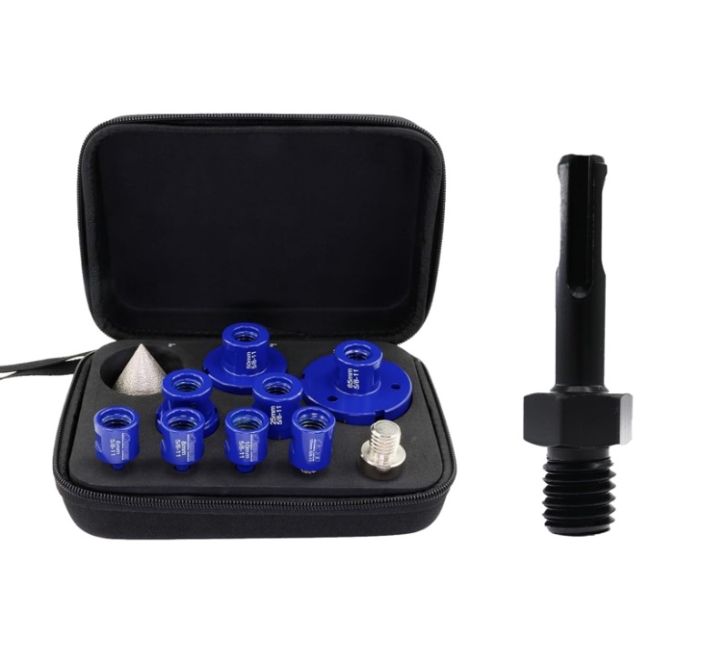 Photo 1 of SHDIATOOL Diamond Drill Core Bits Kit Hole Saw Sets for Drilling Porcelain Tile Marble Ceramic Granite and SDS Plus Adapter