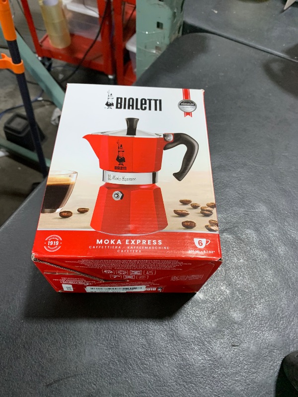 Photo 1 of Bialetti - Moka Express: Iconic Stovetop Espresso Maker, Makes Real Italian Coffee, Moka Pot 6 Cups (6 Oz), Aluminium, Red