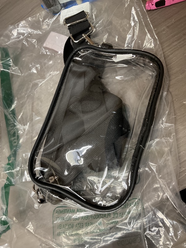 Photo 1 of Bagenius Clear Bag for Stadium Events Clear Purse with Removable Strap Transparent Bag for Concert and Sport Events, Black
