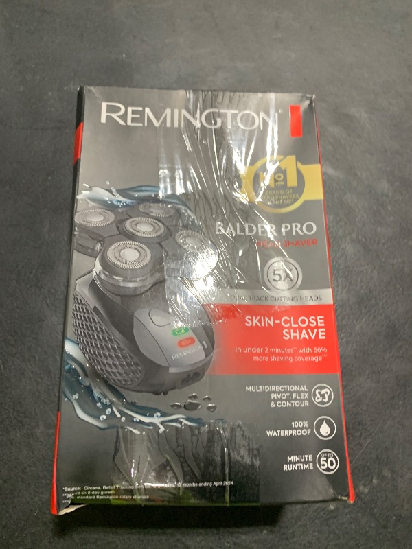 Photo 1 of Remington XR7000 Balder Pro Rotary Shaver Rechargeable Waterproof Electric Razor for Men Cordless Lithium Power 5 Dual Track Flexing Heads and Pop-Up Trimmer Black