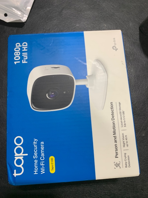 Photo 1 of Tapo TP-Link 1080P Indoor Security Camera for Baby Monitor, Dog Camera w/Motion Detection, 2-Way Audio Siren, Night Vision, Cloud & SD Card Storage, Works w/Alexa & Google Home C100