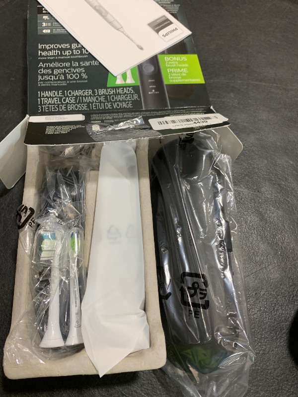 Photo 1 of Philips Sonicare ProtectiveClean 5300 Rechargeable Electric Toothbrush, with Pressure Sensor, 3 Cleaning Modes, SmarTimer and QuadPacer, with 2 Bonus Brush Heads, Travel Case, Black, Model HX6423/34