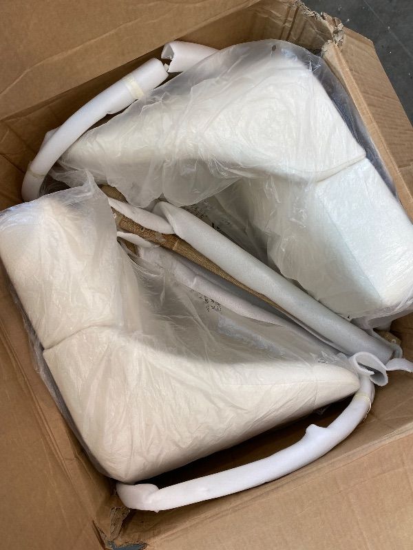 Photo 1 of **SELLING FOR PARTS**
4/11/2026 ***TWO CHAIRS*** Counter Height Bar Stools Set of 2, Modern Swivel Barstools with Back and Wood Legs, Fabric Upholstered Bar Chairs, 26" Seat Height Counter Stools for Kitchen Island,Ivory