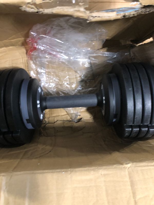 Photo 1 of (4/10/2026 ***FINAL SALE/NO RETURN, SOLD AS PARTS***)
 CAP ADJUSTABELL® 55 lb of Adjustable Dumbbells with Contoured Full Rotation Handle, Honeycomb Chrome and Black Handle
