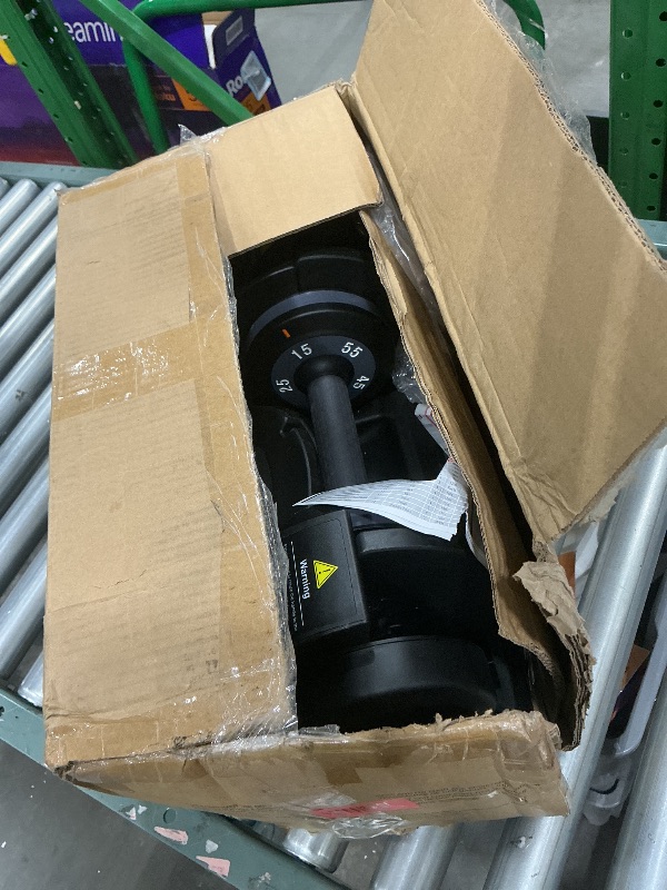 Photo 1 of (4/10/2026 ***FINAL SALE/NO RETURN, SOLD AS PARTS***)
 CAP ADJUSTABELL® 55 lb of Adjustable Dumbbells with Contoured Full Rotation Handle, Honeycomb Chrome and Black Handle